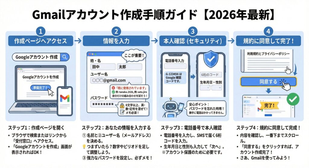 Gメールアカウント作成ガイド