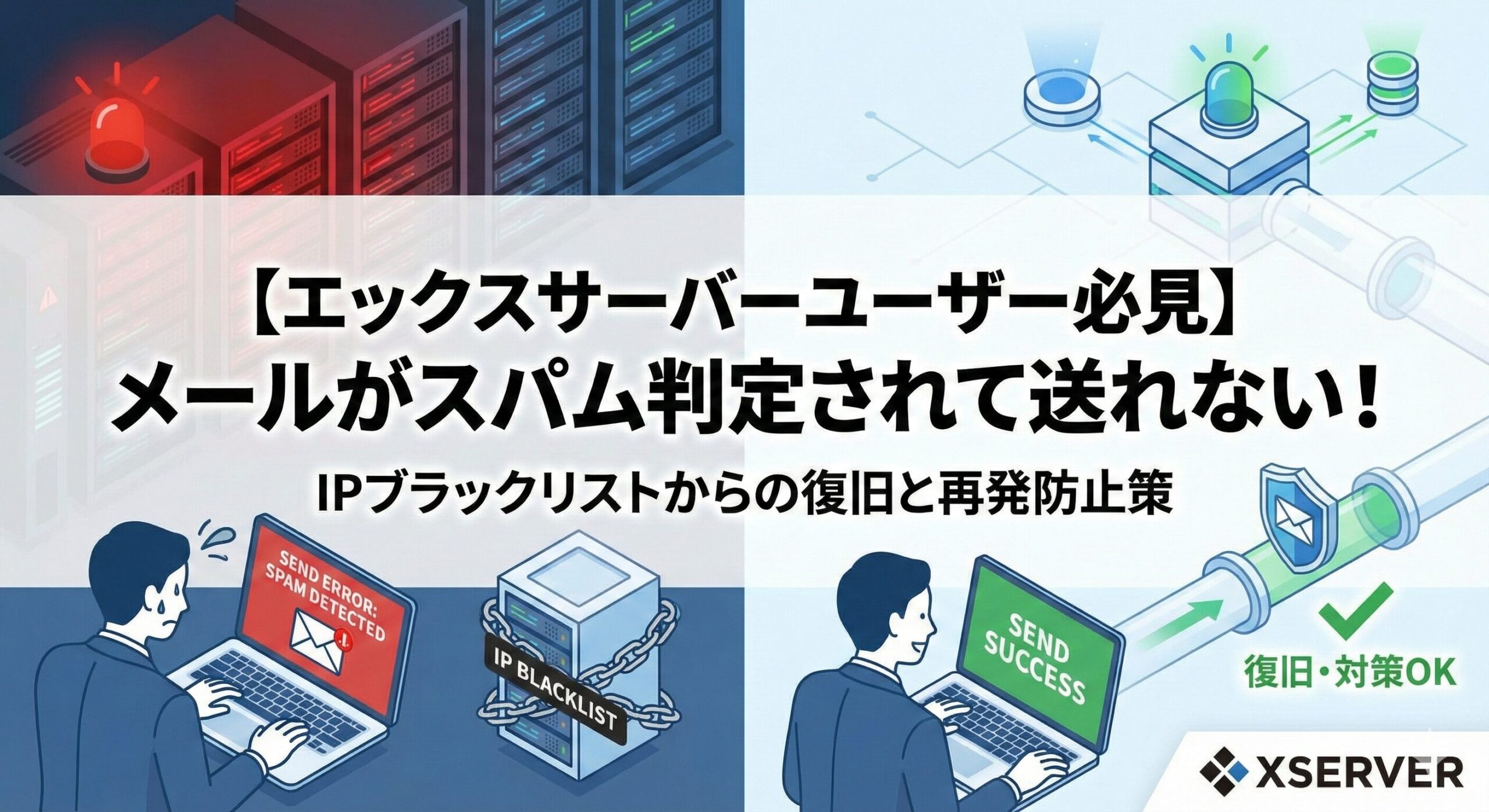 【エックスサーバーユーザー必見】メールがスパム判定されて送れない！IPブラックリストからの復旧と再発防止策