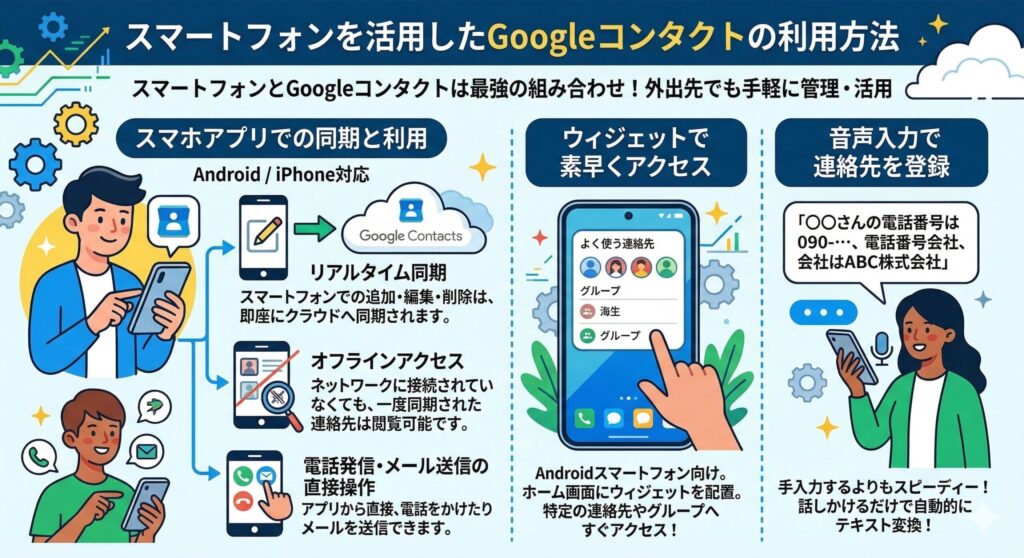 スマートフォンを活用したGoogleコンタクトの利用方法