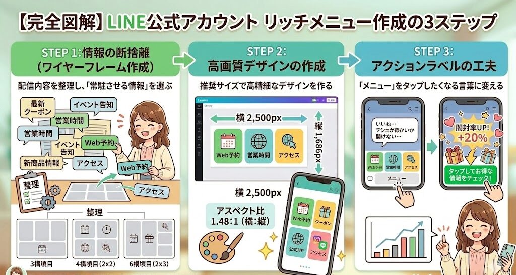 【実践】嫌われないリッチメニューの作り方 3ステップ