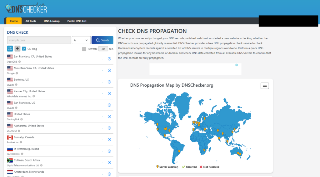 世界中のサーバーで自分のレコードが反映されているか地図上で確認できます。