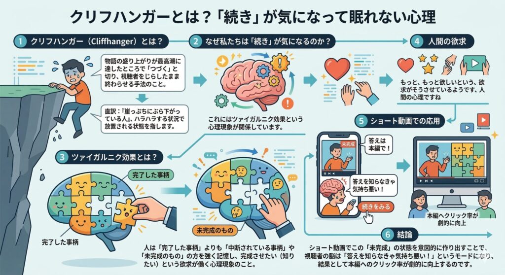 クリフハンガーとは?「続き」が気になって眠れない心理