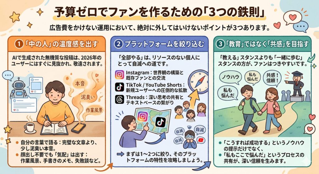 予算ゼロでファンを作るための「3つの鉄則」