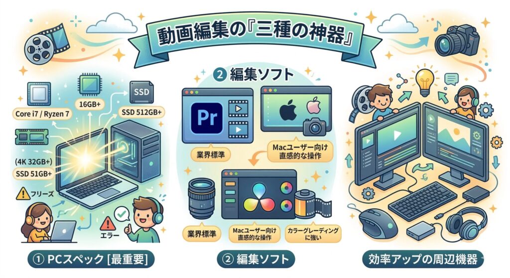 動画編集を始める前に準備すべき「三種の神器」