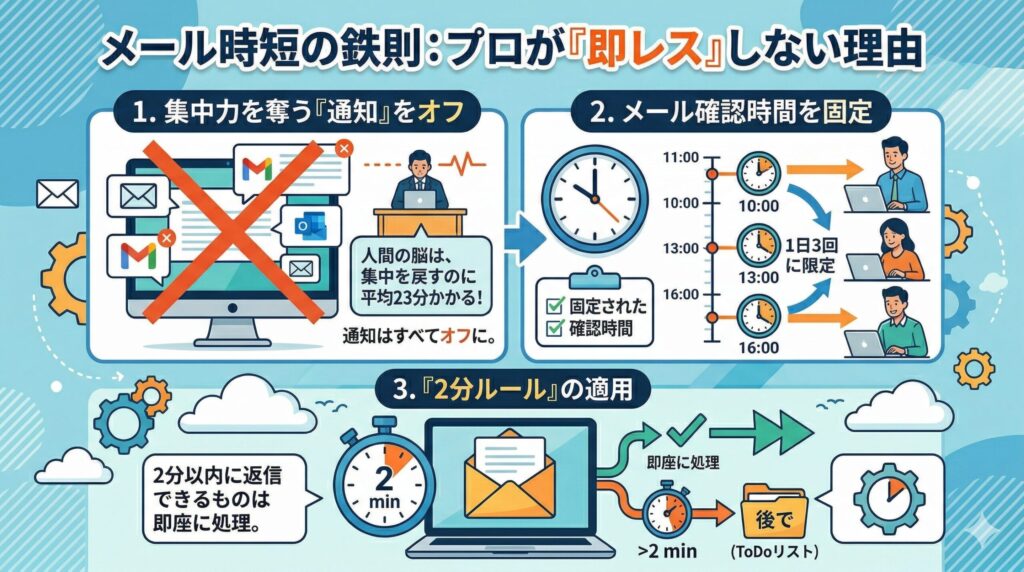 メール時短の鉄則:プロが「即レス」しない理由