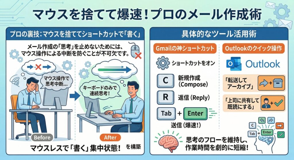 プロの裏技:マウスを捨ててショートカットで「書く」