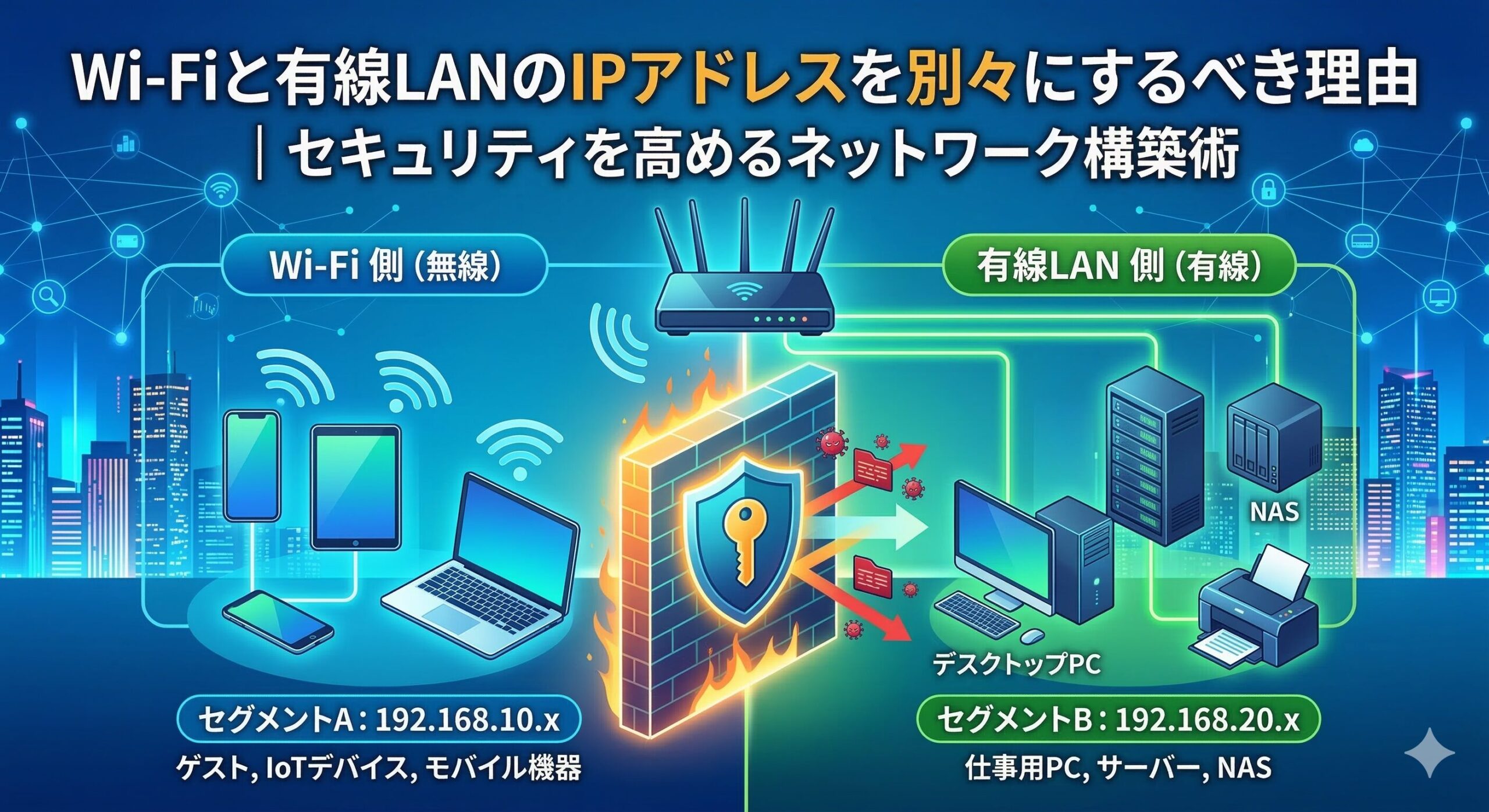 Wi-Fiと有線LANのIPアドレスを別々にするべき理由｜セキュリティを高めるネットワーク構築術