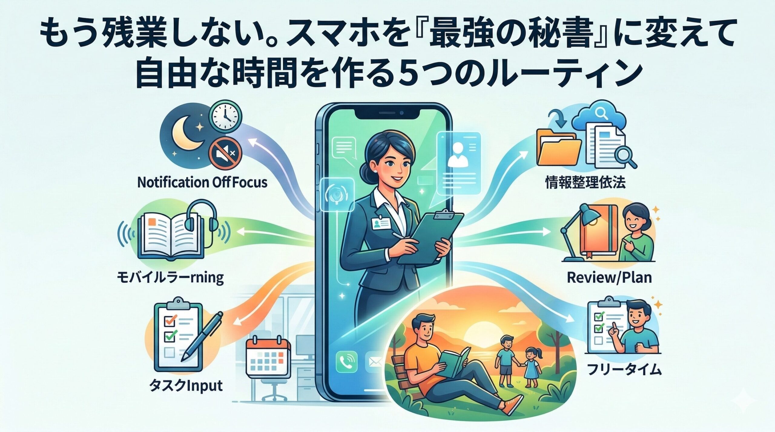残業しない、スマホ
