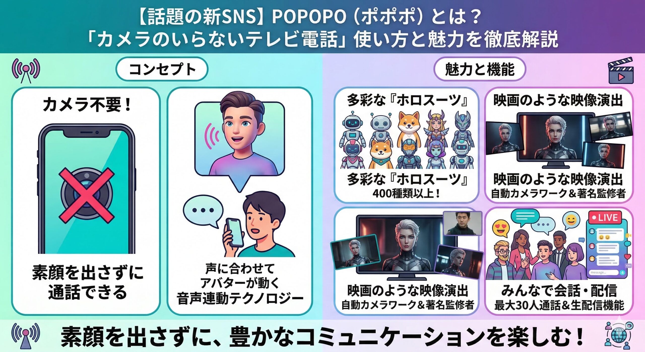 【話題の新SNS】POPOPO（ポポポ）とは？「カメラのいらないテレビ電話」の使い方と魅力を徹底解説