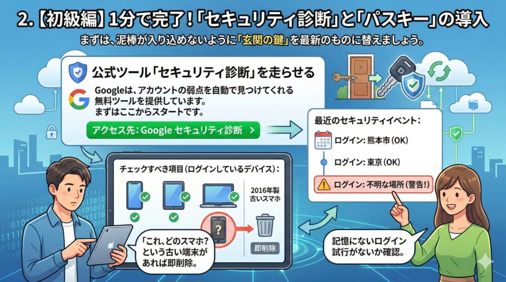 1分で完了!「セキュリティ診断」と「パスキー」の導入