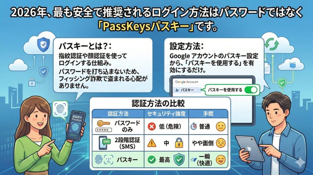 パスワードの時代は終わった?「パスキー(Passkeys)」の導入