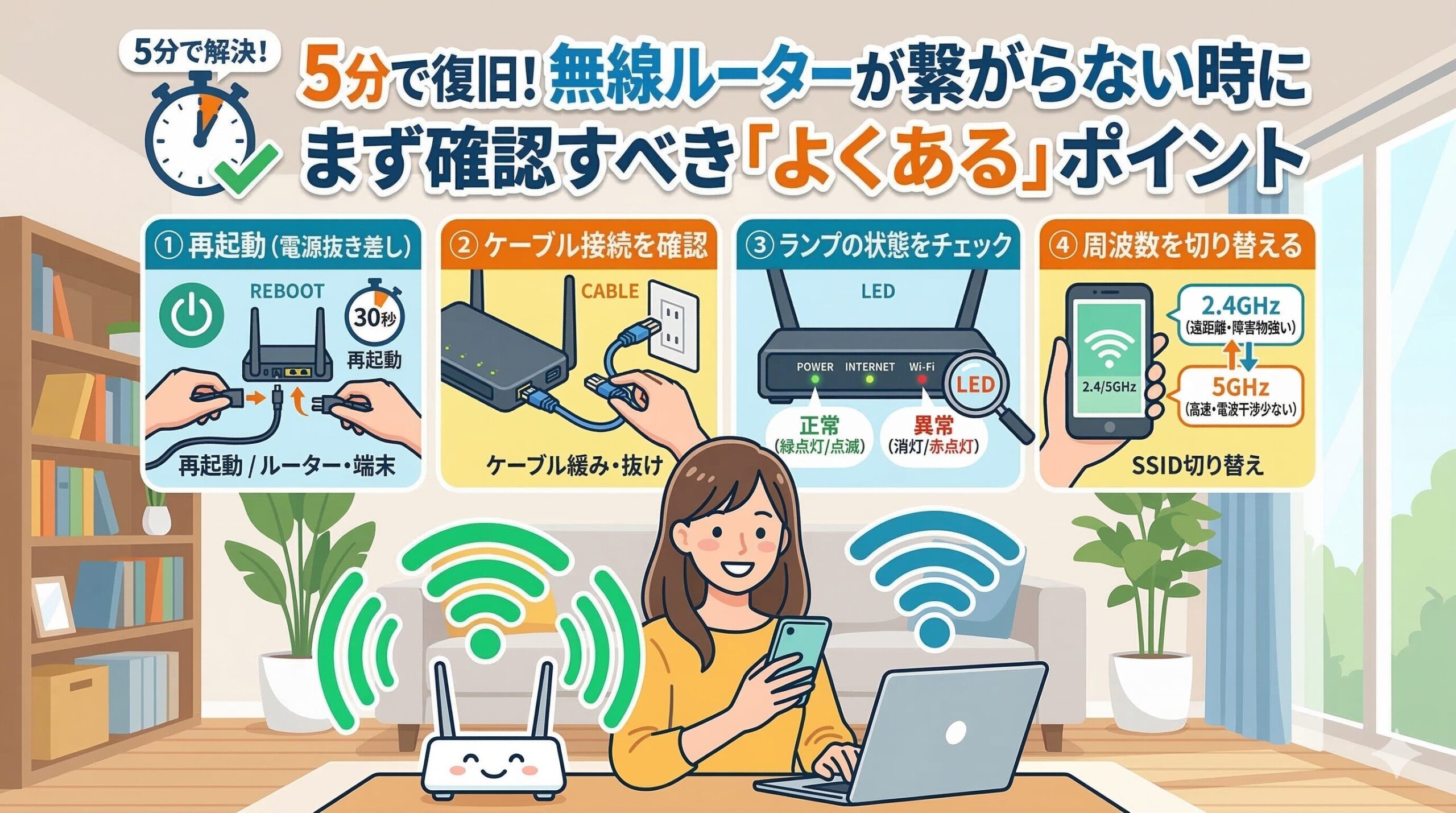 5分で復旧！無線ルーターが繋がらない時にまず確認すべき「よくある」ポイント