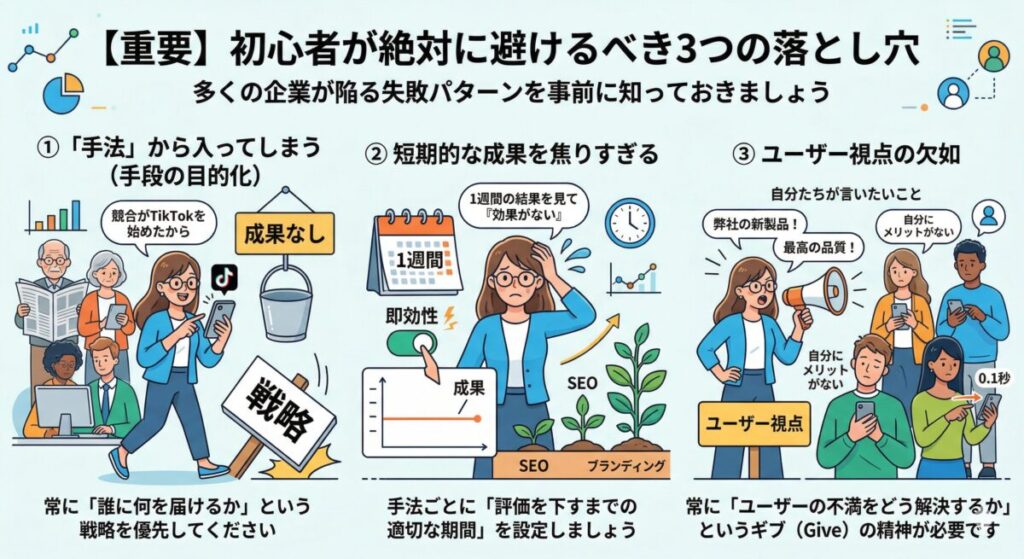 【重要】初心者が絶対に避けるべき3つの落とし穴