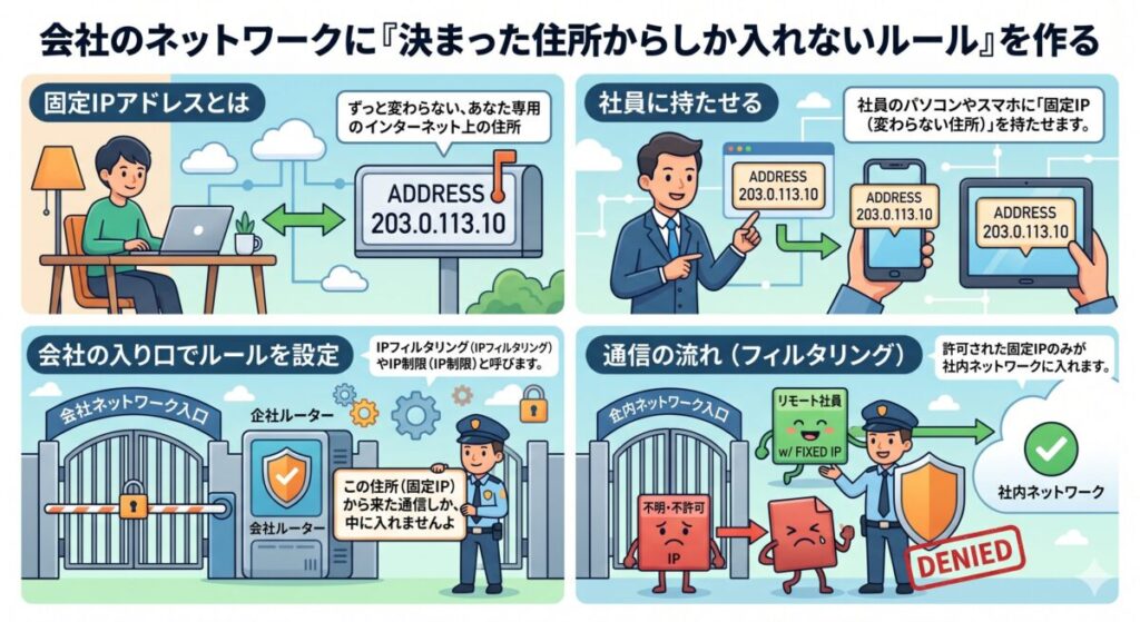 「固定IPアドレス」を使うと、どうして安全になるの?